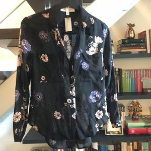 Anthropologie Cloth & Stone black floral blouse